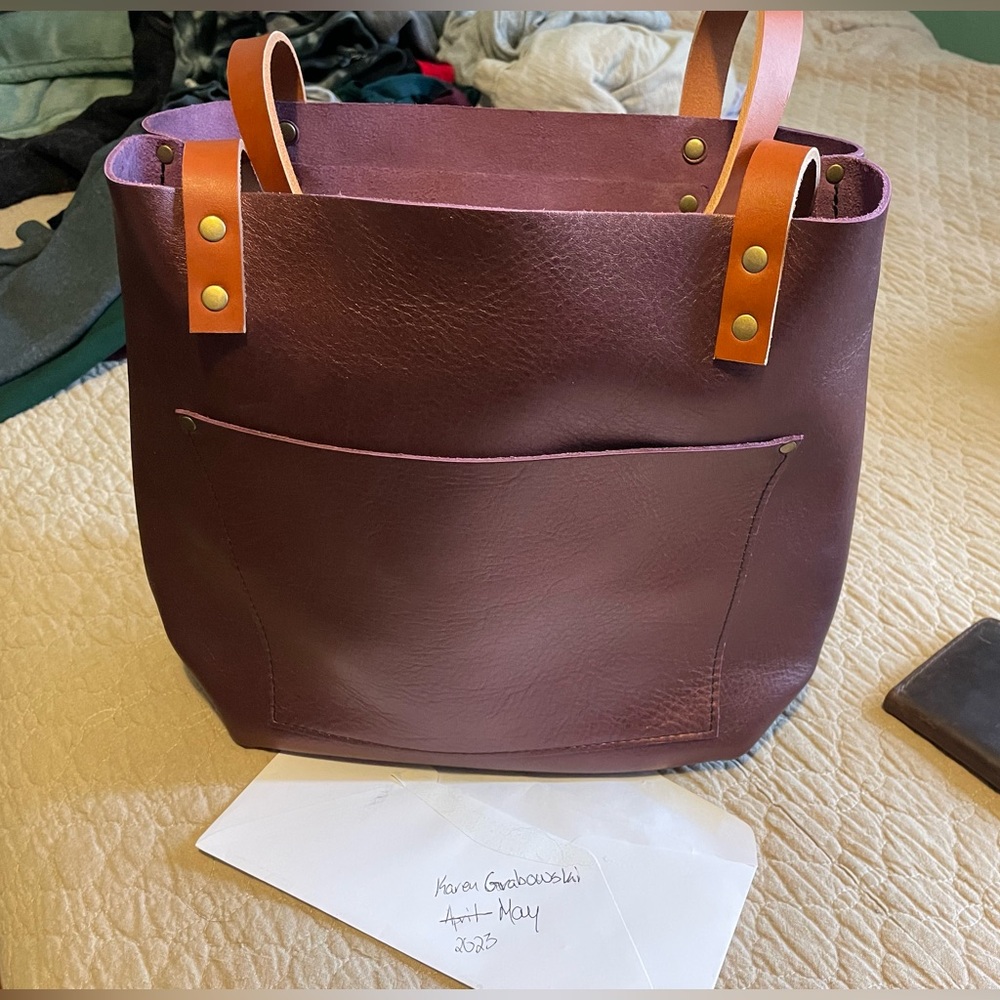 Portland Leather Goods classic tote in Disco with Tandles